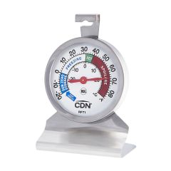CDN Measurement Tools, RFT1, Thermometer, Refrigerator/Freezer -20 - 80F 2-In Dial W/ Temp Zones & Stand Or Hang