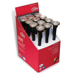 CDN Measurement Tools, IRT220-PACK, Thermometer, Cooking 0 - 220F 1-In Dial 5-In Stem Anti-Microbial - 12 Pack Display