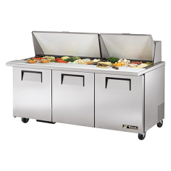 True Manufacturing, TSSU-72-30M-B-ST-HC, Refrigerated Counter, Mega Top Sandwich / Salad Unit