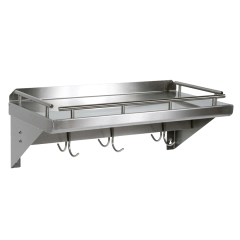 John Boos, GRWS24-UB, Overshelf, Wall-Mounted With Pot Rack